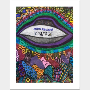 Mind Escape Psychedelic UFO Live Art Posters and Art